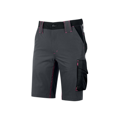 Bermuda da lavoro da donna Mercury Lady grey/fucsia U-Power  - U-Power - Pantaloni corti da lavoro donna