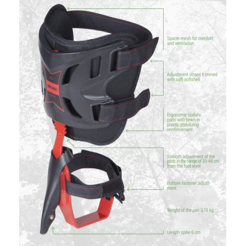 Ramponi per arborismo DR100 regolabili in Acciaio - risalita arrampicata  -  - Sistemi anticaduta